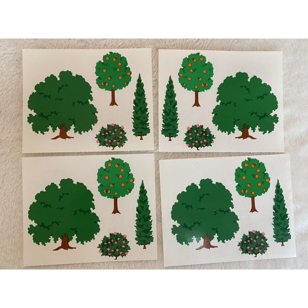 Mrs. Grossman's Sticker Lot Garden Tree Bush 4 L Mods Sheet Green Vintage 1993